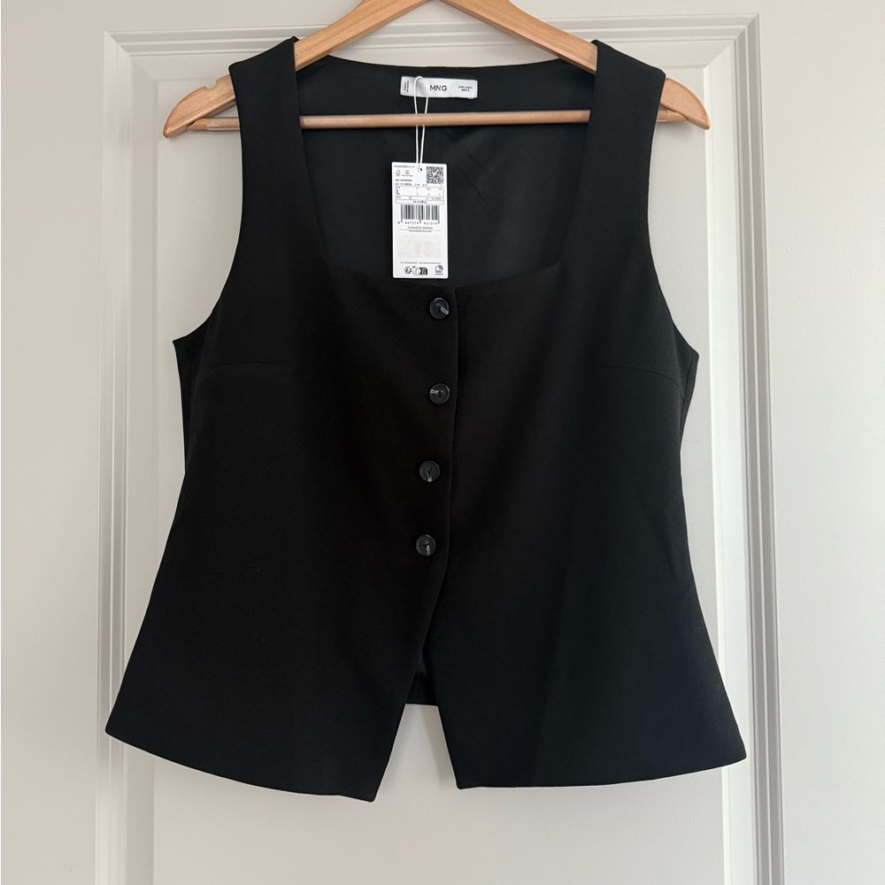 Mango Black Sleeveless Bustier Tank Top